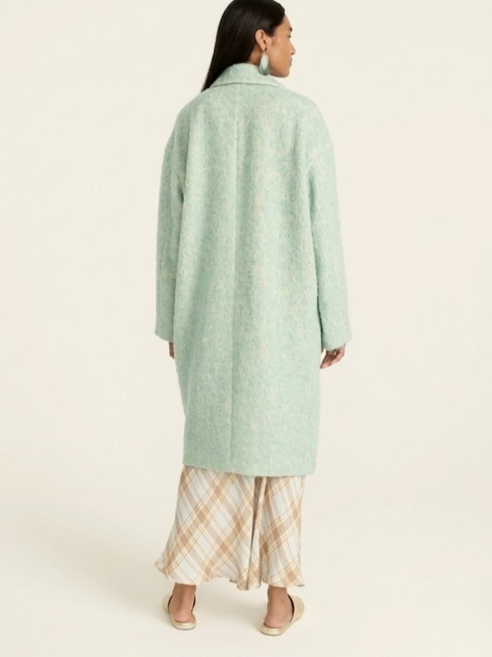 NWT J.Crew Relaxed Topcoat in Wintermint Italian Brushed Wool Oversized Coat S - Picture 4 of 11